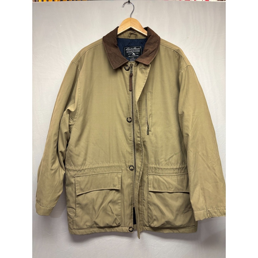 Eddie Bauer Outdoor Outfitters Lined Parka Coat Jacket Men's Tan Brown Medium